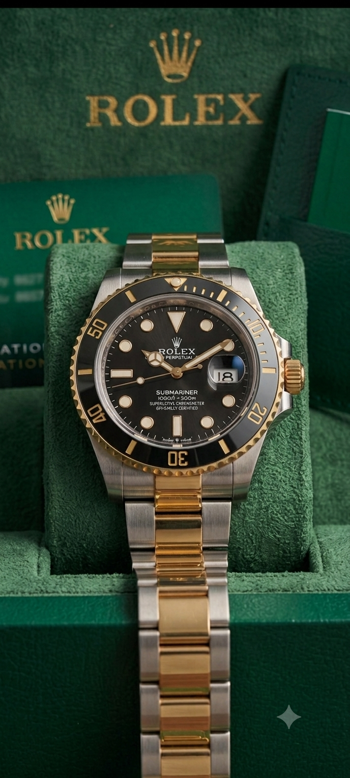 ROLEX TWO TONE ONYX SUBMARINER