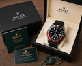 BLACK AND RED SUBMARINER ROLEX OYSTER PERPETUAL DATEJUST